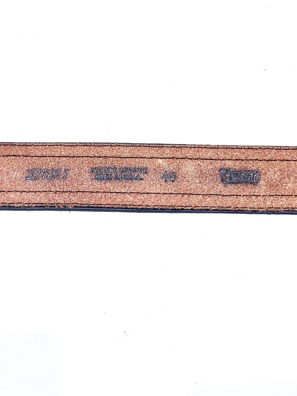 TexTan VTG Black Leather Belt Strap Sz 40 Aztec Southwestern Stitched Inset USA